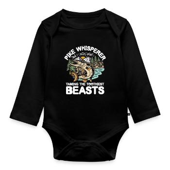 Pike Whisperer Taming the Toothiest Beasts - Baby Bio-Langarm-Body - Schwarz - Vorne