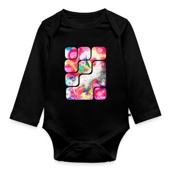 Magic Feather Creativity - Sonja Ariel von Staden - Organic Longsleeve Baby Bodysuit - black - Front