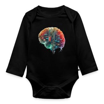 Cerveau électronique - Body Bébé bio manches longues - noir - Devant