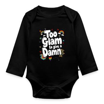TROP GLAMOUR POUR S’EN SOUCIER - Body Bébé bio manches longues - noir - Devant