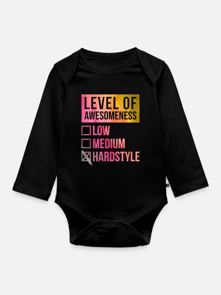 Hardstyle Hardstyle Hardstyle - Baby Bio-Langarm-Body - Schwarz