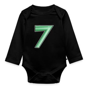 Motif sept numéro 7 - Body Bébé bio manches longues - noir - Devant