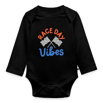 Drag Racing Rennwagen Rennfahrer - Baby Bio-Langarm-Body - Schwarz - Vorne