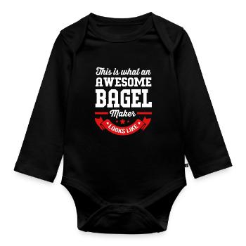 Bagel - Organic Longsleeve Baby Bodysuit - black - Front