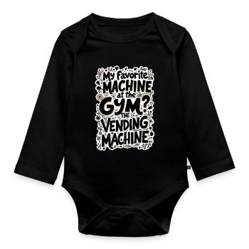 MY FAVORITE MACHINE AT THE GYM THE VENDING MACHINE - Organic Longsleeve Baby Bodysuit - black - Front