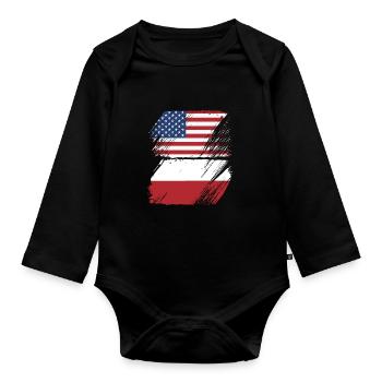 Pologne Polonais - Body Bébé bio manches longues - noir - Devant