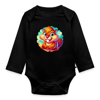 Bieber - Baby Bio-Langarm-Body - Schwarz - Vorne