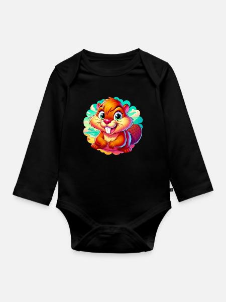 Bieber - Baby Bio-Langarm-Body - Schwarz