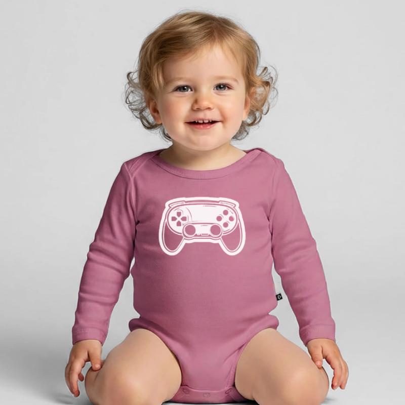 Videospiel Controller Zeichnung Baby Bio-Langarm-Body