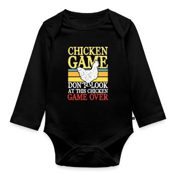 chicken game don t look at this chicken - Baby Bio-Langarm-Body - Schwarz - Vorne