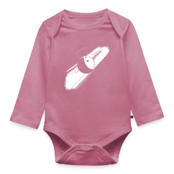 Boule de bowling - Body Bébé bio manches longues - mauve - Devant