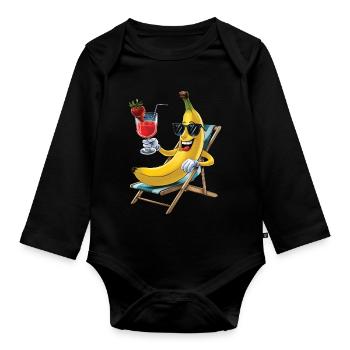 Banana - Baby Bio-Langarm-Body - Schwarz - Vorne