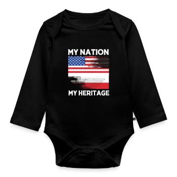 Poland Polish - Organic Longsleeve Baby Bodysuit - black - Front