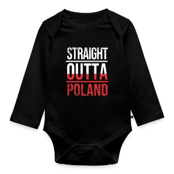Poland Polish - Organic Longsleeve Baby Bodysuit - black - Front