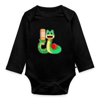 Schlange Cricket Cricketschläger - Baby Bio-Langarm-Body - Schwarz - Vorne