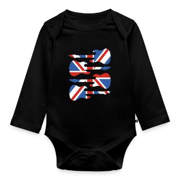 England - Organic Longsleeve Baby Bodysuit - black - Front