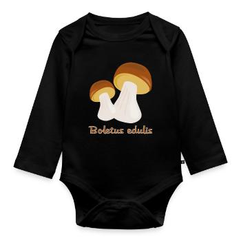 Champignons d’automne - Body Bébé bio manches longues - noir - Devant