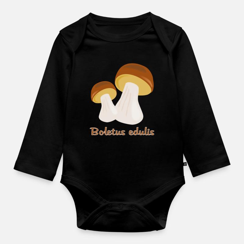 Champignons d’automne - Body Bébé bio manches longues - noir