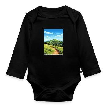 Malvern Hills Aonb Affiche de voyage Souvenir Peinture WP - Body Bébé bio manches longues - noir - Devant