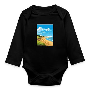 Norfolk Coast Aonb Affiche de voyage Souvenir Paint WP - Body Bébé bio manches longues - noir - Devant