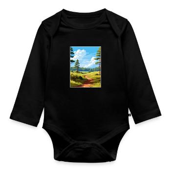 Cannock Chase Aonb Affiche de voyage Souvenir Peinture WP - Body Bébé bio manches longues - noir - Devant