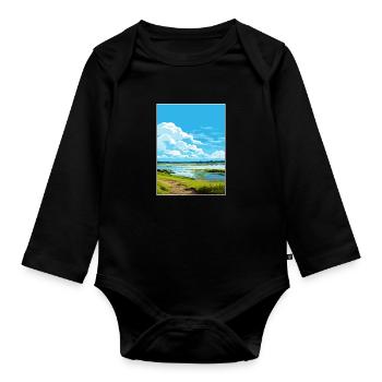 Strangford Lough Aonb Reiseposter Souvenir WPA - Baby Bio-Langarm-Body - Schwarz - Vorne