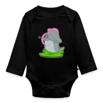 Seal Archer Arrow Bow - Organic Longsleeve Baby Bodysuit - black - Front