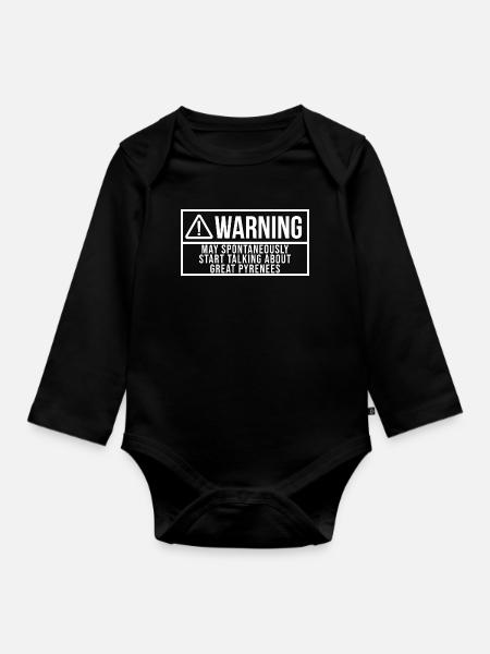 Große Pyrenäen Große Pyrenäen Große Pyrenäen - Baby Bio-Langarm-Body - Schwarz