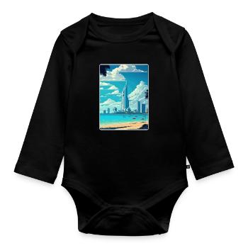 Pattaya Thailand Thai Travel Poster Souvenir WPA - Organic Longsleeve Baby Bodysuit - black - Front