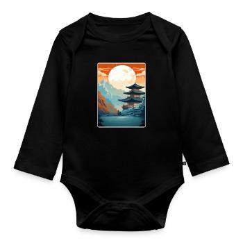 Séoul Corée du Sud Affiche de voyage Peinture Souvenir WPA - Body Bébé bio manches longues - noir - Devant