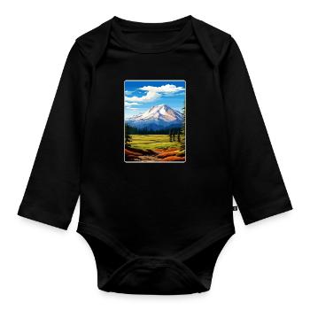 Lassen Volcanic National Park California Travel - Organic Longsleeve Baby Bodysuit - black - Front