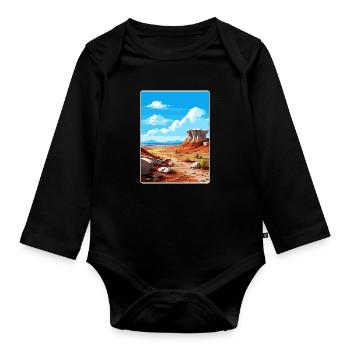 Petrified Forest Nationalpark Arizona Travel Card - Baby Bio-Langarm-Body - Schwarz - Vorne