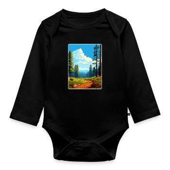 Sequoia Kings Canyon Nationalpark Reiseposter - Baby Bio-Langarm-Body - Schwarz - Vorne