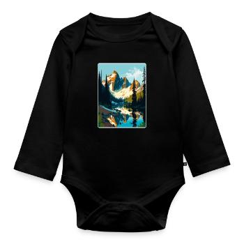 Carte d’affiche de voyage du parc national des North Cascades - Body Bébé bio manches longues - noir - Devant