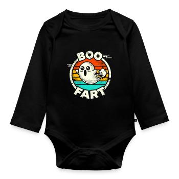 Pets de fantômes drôles – Halloween Fun - Body Bébé bio manches longues - noir - Devant