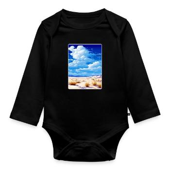 White Sands Nationalpark Reiseplakat Souvenir - Baby Bio-Langarm-Body - Schwarz - Vorne