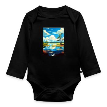 Affiche de voyage souvenir du parc national des Everglades - Body Bébé bio manches longues - noir - Devant