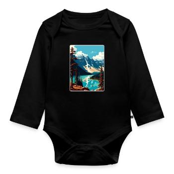 Parc national Banff Canada Affiche de voyage souvenir - Body Bébé bio manches longues - noir - Devant