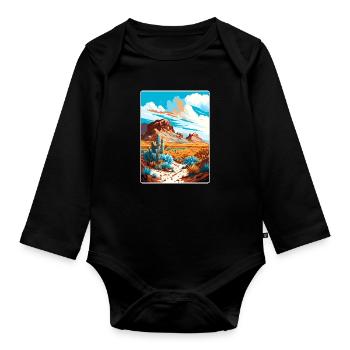 Big Bend Nationalpark Reiseposter Souvenir WPA - Baby Bio-Langarm-Body - Schwarz - Vorne