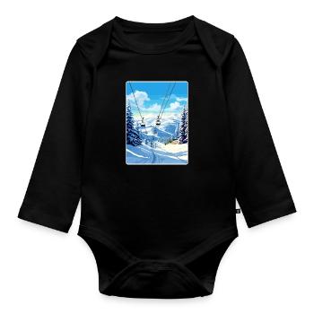 Vail Ski Resort Skifahren Reise Poster Souvenir WPA - Baby Bio-Langarm-Body - Schwarz - Vorne