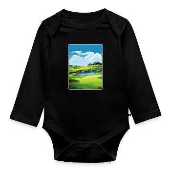 Harbor Town Golf Links Club Course Affiche de voyage - Body Bébé bio manches longues - noir - Devant