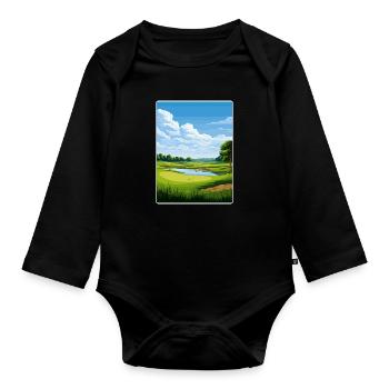 Carte d’affiche de voyage du Hazeltine National Golf Club - Body Bébé bio manches longues - noir - Devant