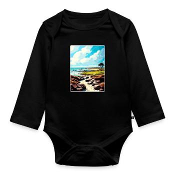Le lien à Spanish Bay Golf Carte d’affiche de voyage - Body Bébé bio manches longues - noir - Devant