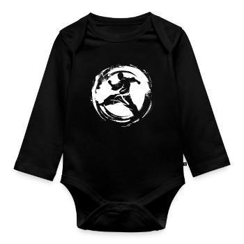 Croquis de Karateka - Body Bébé bio manches longues - noir - Devant