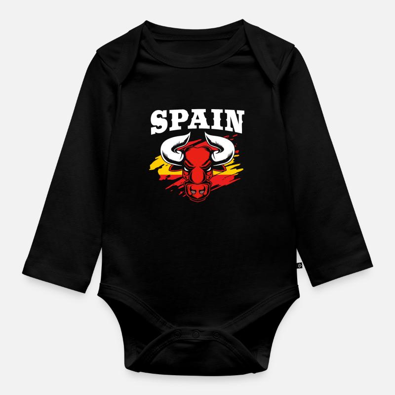 Espagne - Body Bébé bio manches longues - noir