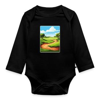 Bethpage Black Golf Club Travel Poster Souvenir - Organic Longsleeve Baby Bodysuit - black - Front