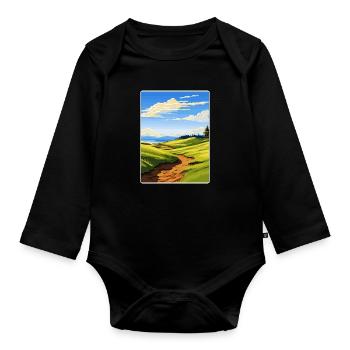 Affiche de voyage du club de golf de Chambers Bay Souvenir WPA - Body Bébé bio manches longues - noir - Devant