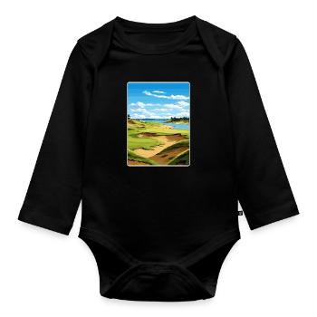 Chambers Bay Golf Club Travel Poster Souvenir WPA - Organic Longsleeve Baby Bodysuit - black - Front