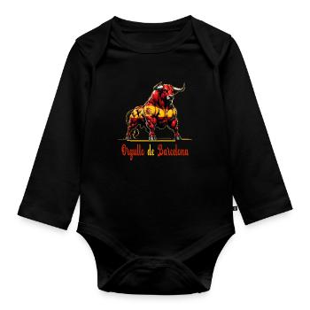 The pride Barcelona flag design - Organic Longsleeve Baby Bodysuit - black - Front