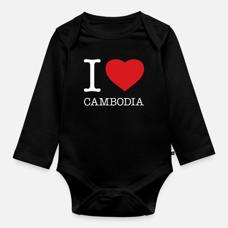 J’ADORE LE CAMBODGE KAMBODSCHA - Body Bébé bio manches longues - noir